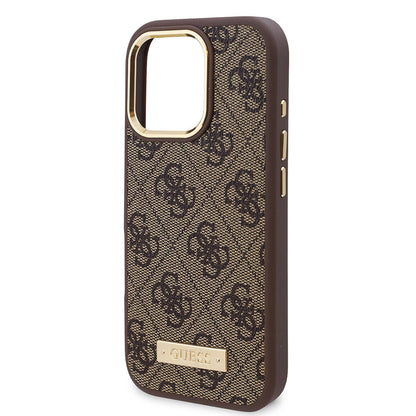 MagSafe Case for Apple iPhone 16 Pro Max, Guess, 4G Logo Plate, Blue