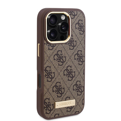 MagSafe tok Apple iPhone 16 Pro Max-hez, Guess, 4G Logo Plate, Rózsaszín