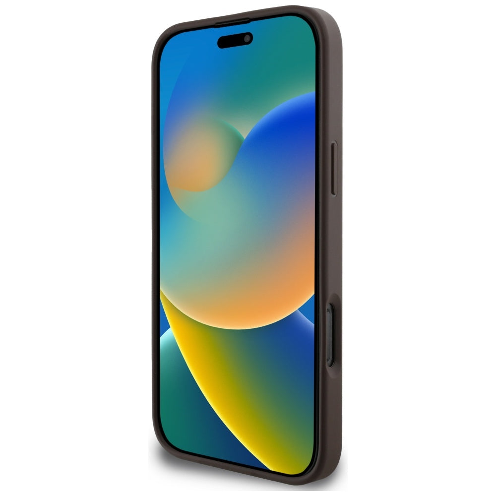 MagSafe tok Apple iPhone 16 Pro Max-hez, Guess, Cardslot 4G Stripes, Barna