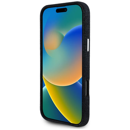 MagSafe tok Apple iPhone 16 Pro Max-hez, Guess, Denim Triangle Logo, Fekete