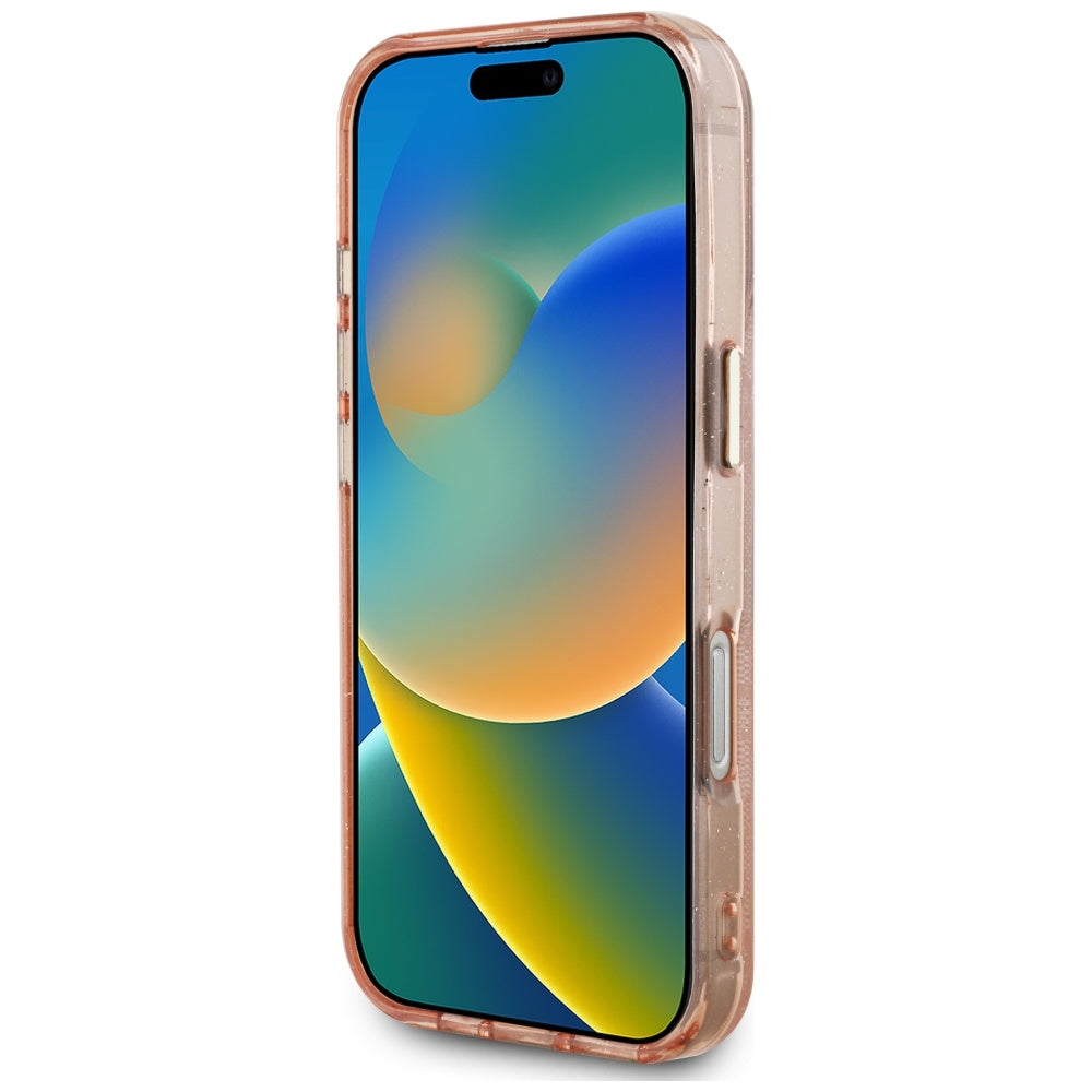 MagSafe tok Apple iPhone 16 Pro Max-hoz, Guess, IML Glitter 4G Circle Triangle, Rózsaszín