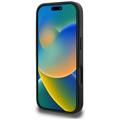 MagSafe tok Apple iPhone 16 Pro Max-hoz, Guess, Peony Grained Hot Stamp Triangle, Fekete