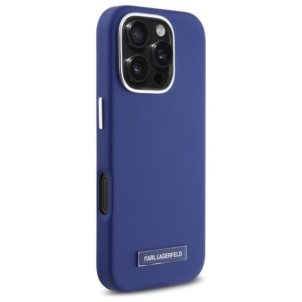 MagSafe tok Apple iPhone 16 Pro Max-hoz, Karl Lagerfeld, FW Metal Plate, Kék
