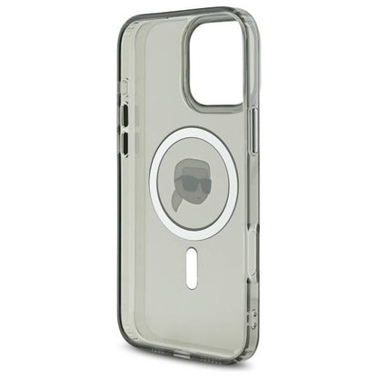 MagSafe tok Apple iPhone 16 Pro Max-hoz, Karl Lagerfeld, IML Metal Karl's Head, Fekete