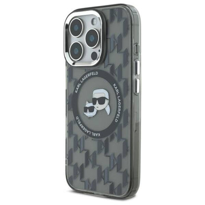 MagSafe tok Apple iPhone 16 Pro Max-hez, Karl Lagerfeld, IML Monogram Karl & Choupette's Heads, Fekete