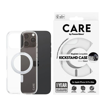 MagSafe tok Apple iPhone 16 Pro Max-hoz, PanzerGlass, Állványos funkció, Átlátszó Ezüst