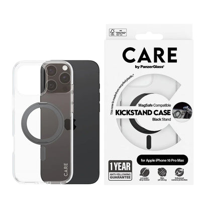 MagSafe tok Apple iPhone 16 Pro Max-hoz, PanzerGlass, Állványos funkció, Átlátszó Fekete
