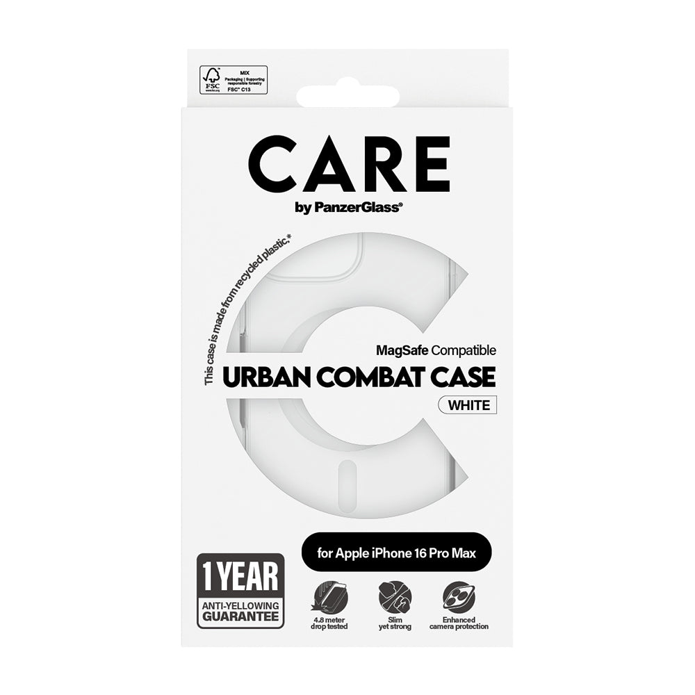 MagSafe tok Apple iPhone 16 Pro Max-hoz, PanzerGlass, Care Urban Combat, Átlátszó Fehér