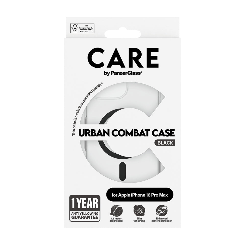 MagSafe tok Apple iPhone 16 Pro Max-hoz, PanzerGlass, Care Urban Combat, Fekete Átlátszó