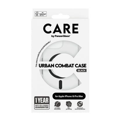 MagSafe tok Apple iPhone 16 Pro Max-hoz, PanzerGlass, Care Urban Combat, Fekete Átlátszó