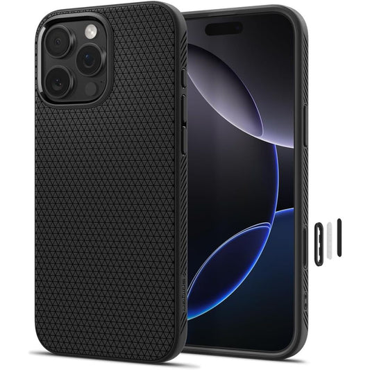 MagSafe tok Apple iPhone 16 Pro Max-hoz, Spigen, Liquid Air T, Matt Fekete