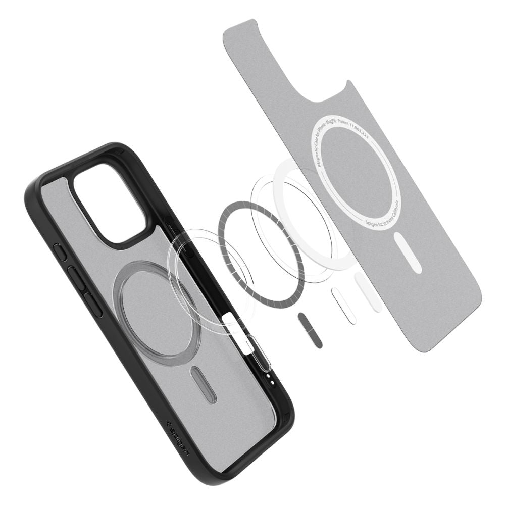 MagSafe tok Apple iPhone 16 Pro Max-hoz, Spigen, Ultra Hybrid, Fekete Szatén ACS08003