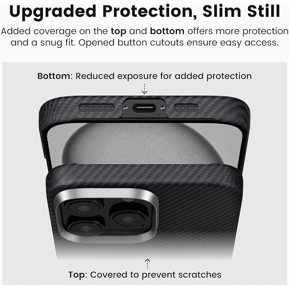 MagSafe tok Apple iPhone 16 Pro Max-hoz, Techsuit, aramid szálas, fekete