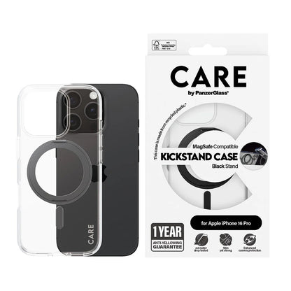 MagSafe tok Apple iPhone 16 Pro-hoz, PanzerGlass, Állványos funkció, Fekete átlátszó