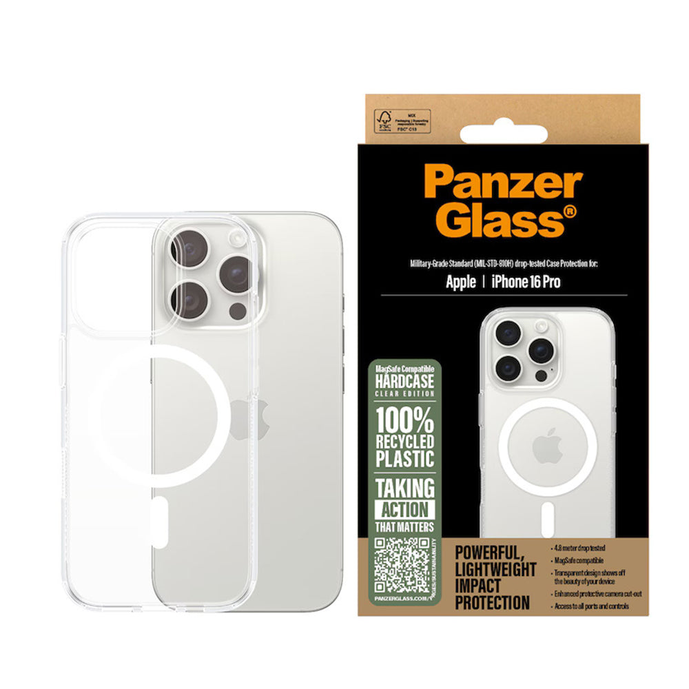 MagSafe tok Apple iPhone 16 Pro-hoz, PanzerGlass, HardCase, Fehér Átlátszó