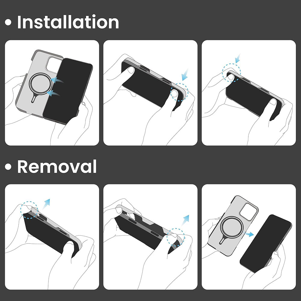 MagSafe tok Apple iPhone 16 Pro-hoz, Techsuit, aramid szálas, fekete