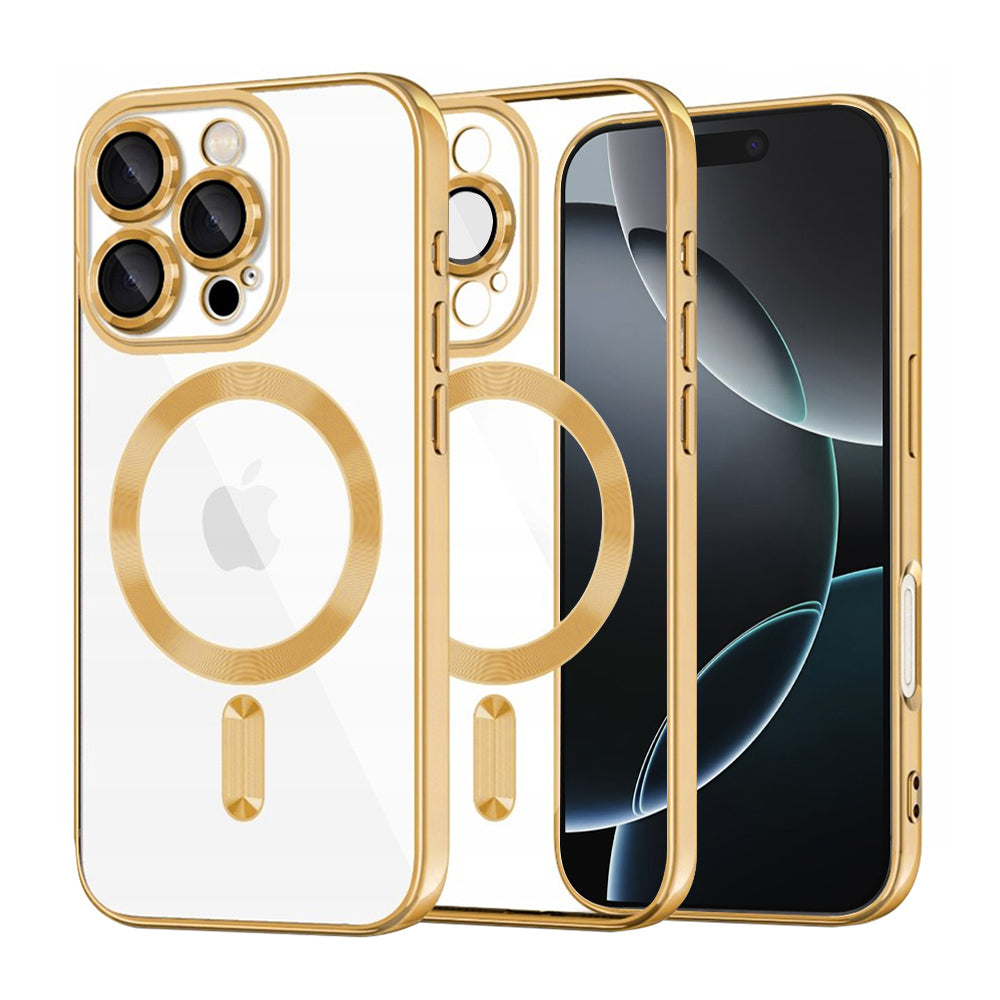 MagSafe Case for Apple iPhone 16 Pro, Techsuit, Luxury Crystal, Gold