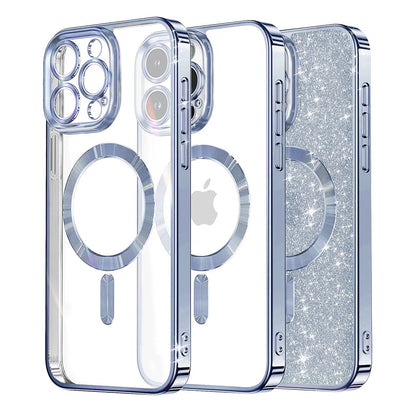 MagSafe tok Apple iPhone 16 Pro-hoz, Techsuit, Luxury Glitter, Kék