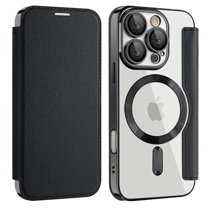 MagSafe Case for Apple iPhone 16 Pro, Techsuit, SmartMag Book, Black