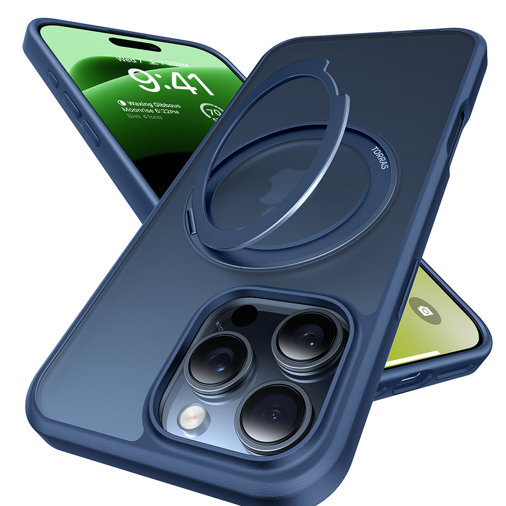 MagSafe tok Apple iPhone 16 Pro-hoz, Torras, Ostand Pro, Tengerészkék