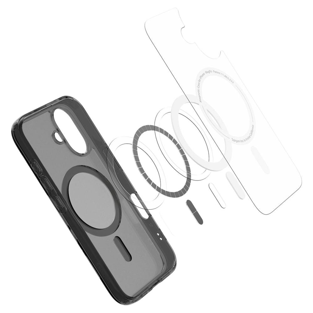 MagSafe tok Apple iPhone 16-hoz, Spigen, Ultra Hybrid T, Szatén Fekete ACS09074