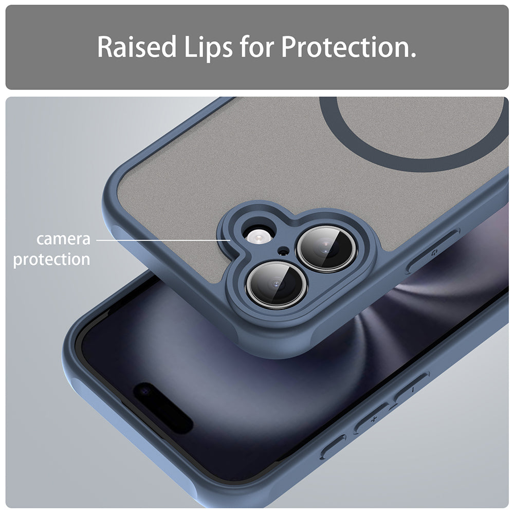 MagSafe tok Apple iPhone 16-hoz, Techsuit, HaloFrost II, Tengerészkék