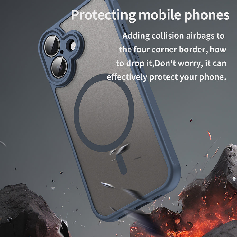 MagSafe tok Apple iPhone 16-hoz, Techsuit, HaloFrost II, Tengerészkék