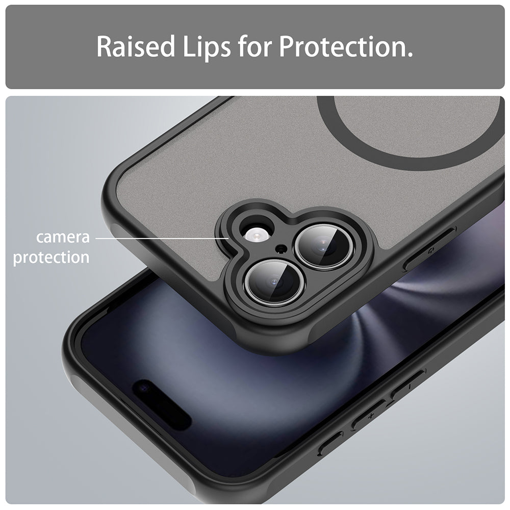 MagSafe tok Apple iPhone 16-hoz, Techsuit, HaloFrost II, Fekete
