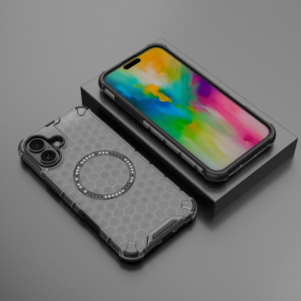 MagSafe tok Apple iPhone 16-hoz, Techsuit, HoneyComb Shield, Fehér