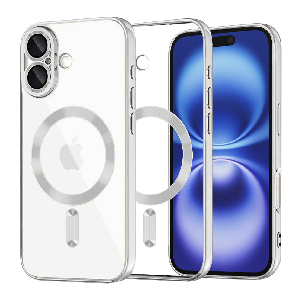 MagSafe tok Apple iPhone 16-hoz, Techsuit, Luxury Crystal, Ezüst