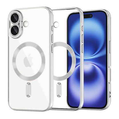 MagSafe tok Apple iPhone 16-hoz, Techsuit, Luxury Crystal, Ezüst