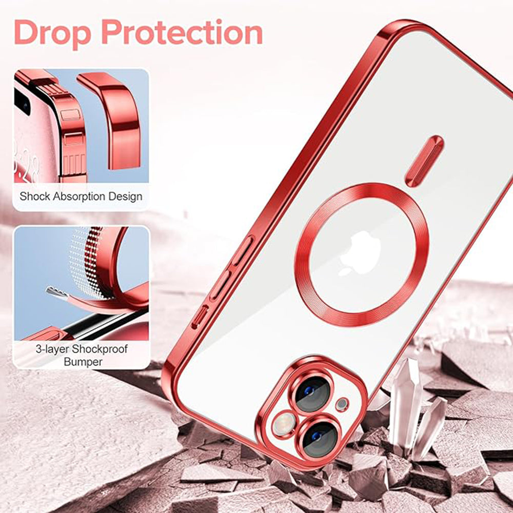 MagSafe tok Apple iPhone 16-hoz, Techsuit, Luxury Crystal, Ezüst