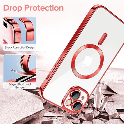 MagSafe tok Apple iPhone 16-hoz, Techsuit, Luxury Crystal, Ezüst