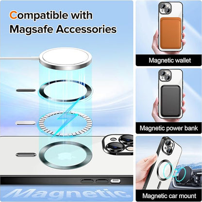 MagSafe tok Apple iPhone 16-hoz, Techsuit, Luxury Crystal, Ezüst