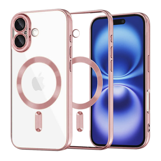 MagSafe tok Apple iPhone 16-hoz, Techsuit, Luxury Crystal, Rózsaszín