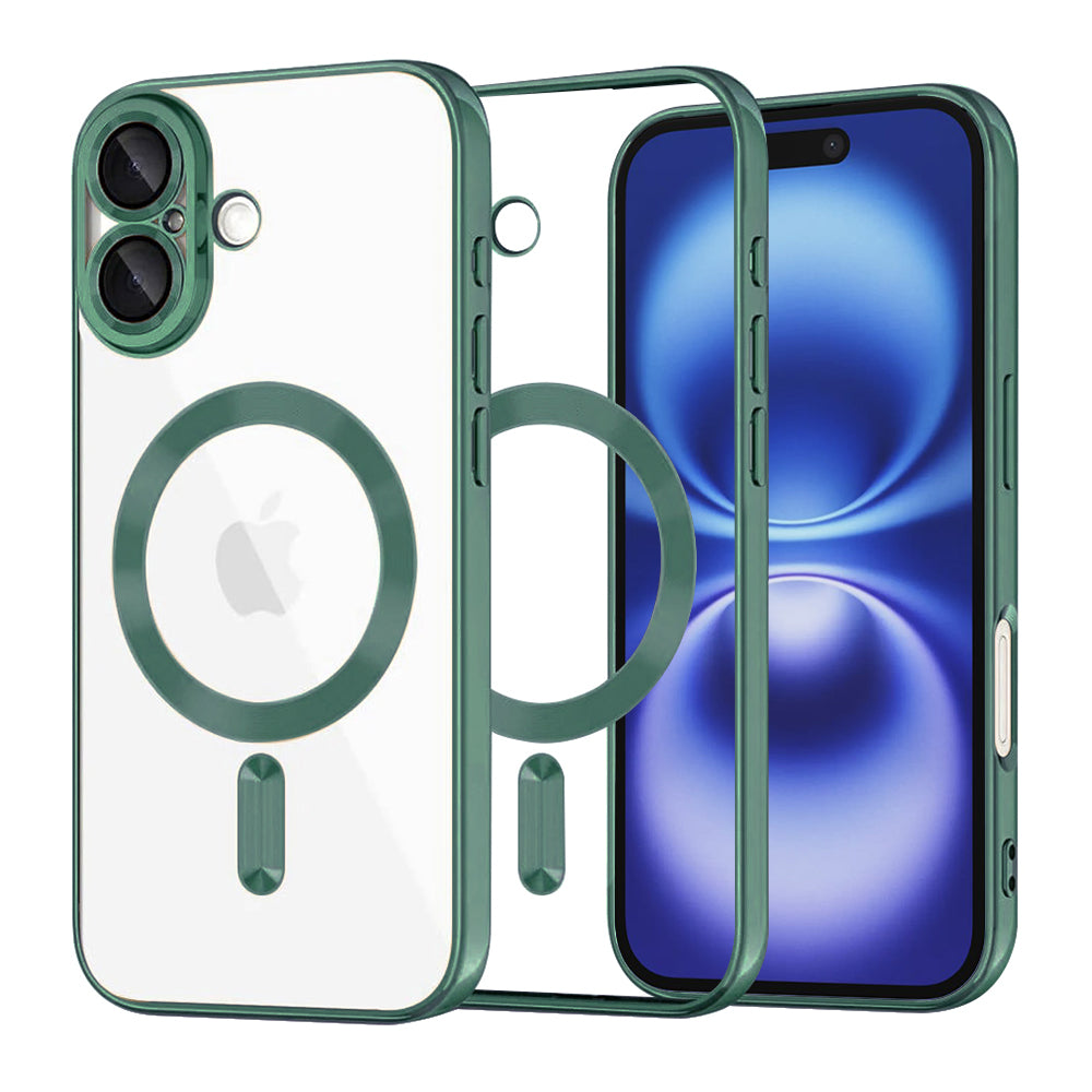 MagSafe tok Apple iPhone 16-hoz, Techsuit, Luxury Crystal, Sötétzöld