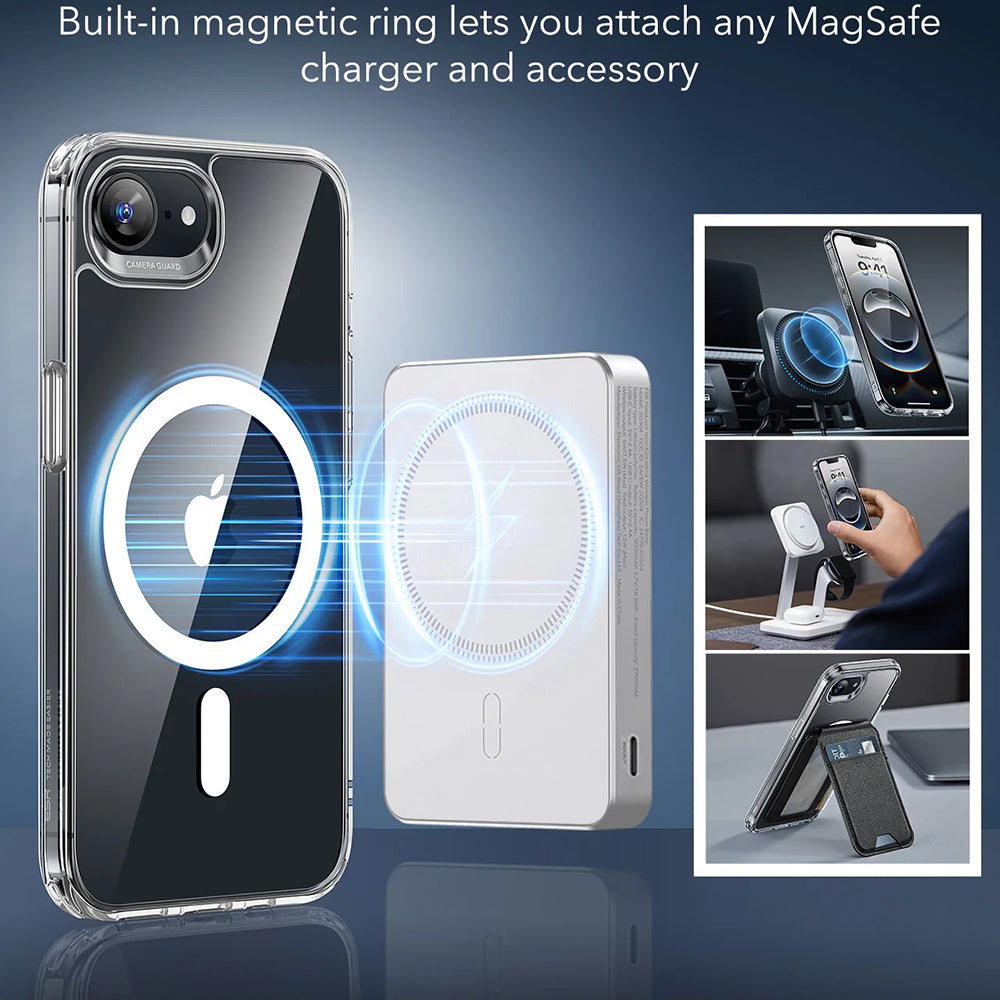 MagSafe tok Apple iPhone 17e / 16e készülékhez, ESR, Classic Hybrid, Átlátszó