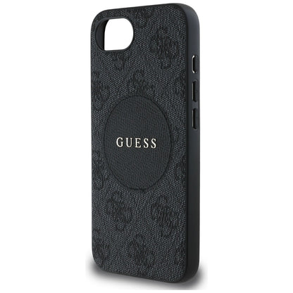 MagSafe Case for Apple iPhone 16e, Guess, 4G Circle Classic Logo, Black