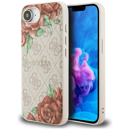 MagSafe tok Apple iPhone 16e-hez, Guess, 4G Flowers Print, Rózsaszín