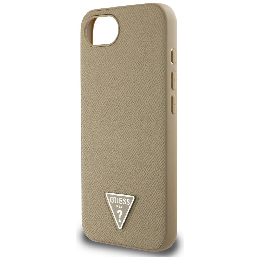 MagSafe tok Apple iPhone 16e-hez, Guess, Grained Triangle Logo, Barna