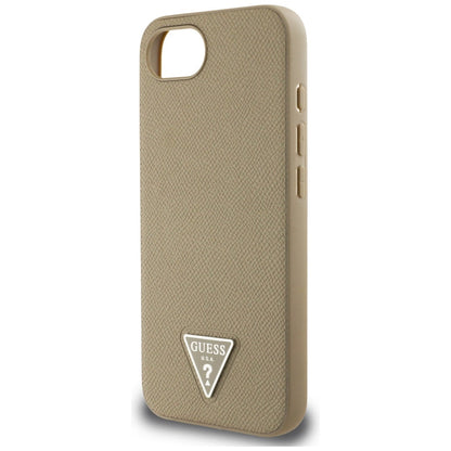 MagSafe tok Apple iPhone 16e-hez, Guess, Grained Triangle Logo, Barna