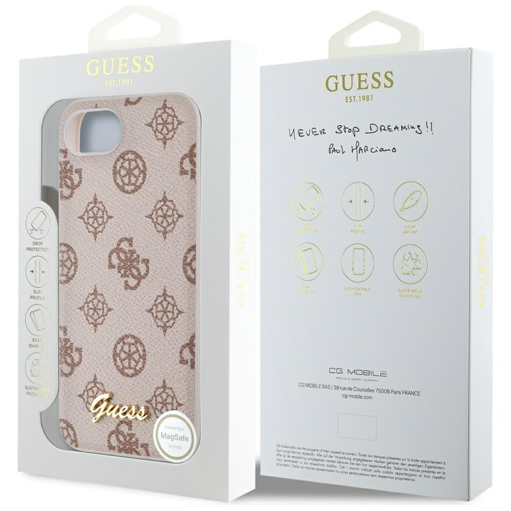 MagSafe tok Apple iPhone 16e-hez, Guess, Peony Script, Barna