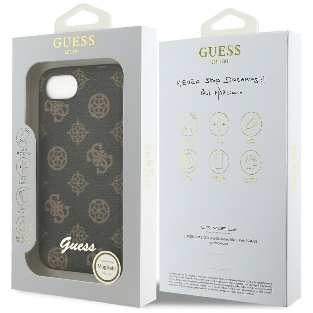 MagSafe tok Apple iPhone 16e-hez, Guess, Peony Script, Fekete