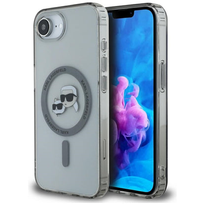 MagSafe tok Apple iPhone 16e-hez, Karl Lagerfeld, IML Metal Karl & Choupette's Heads, Fekete