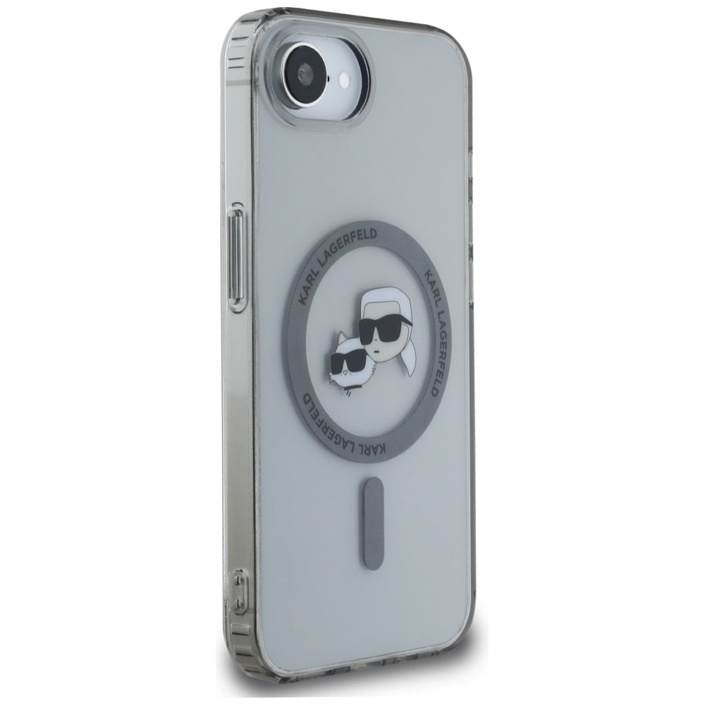 MagSafe tok Apple iPhone 16e-hez, Karl Lagerfeld, IML Metal Karl & Choupette's Heads, Fekete