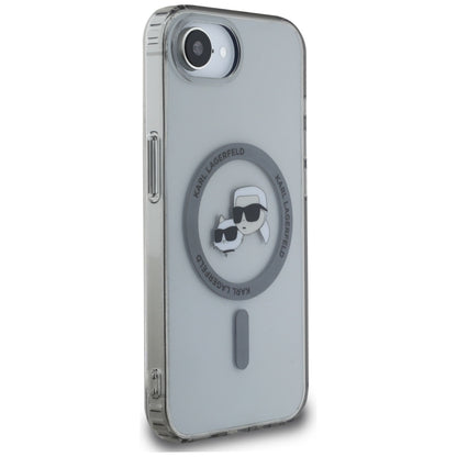 MagSafe tok Apple iPhone 16e-hez, Karl Lagerfeld, IML Metal Karl & Choupette's Heads, Fekete