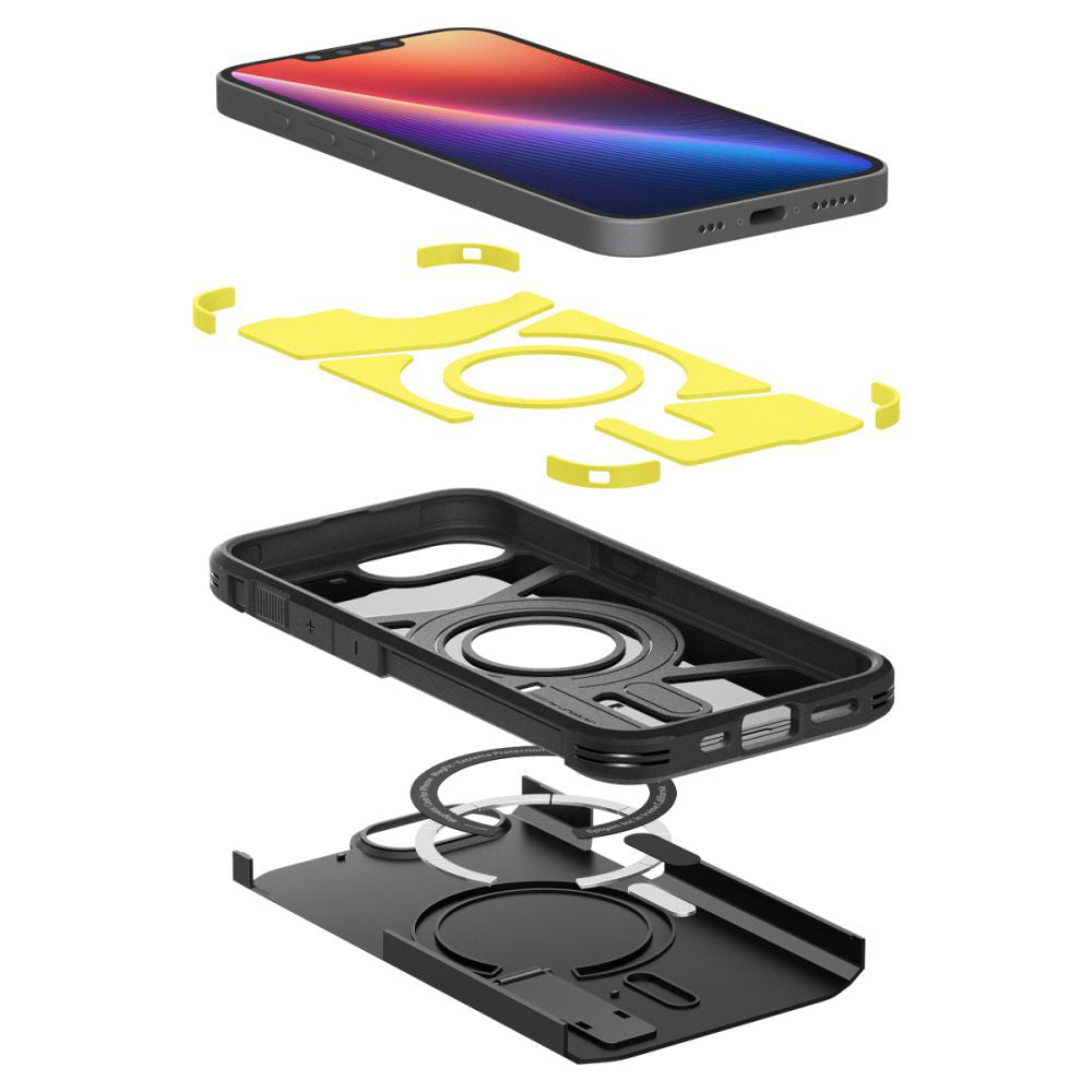 MagSafe tok Apple iPhone 17e / 16e készülékhez, Spigen, Tough Armor, Fekete