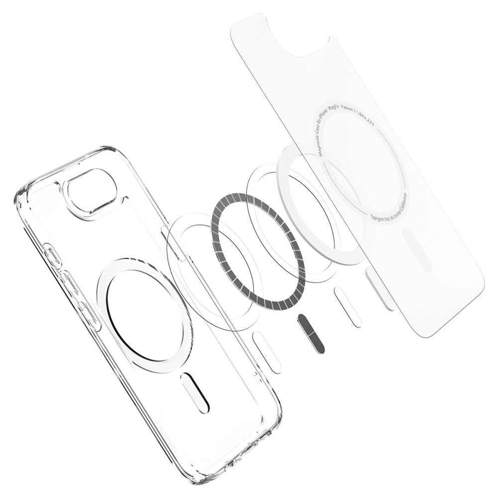 MagSafe tok Apple iPhone 17e / 16e készülékhez, Spigen, Ultra Hybrid, Szatén Fehér