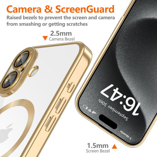 MagSafe tok Apple iPhone 17e / 16e-hez, Techsuit, Luxury Crystal, Ezüst
