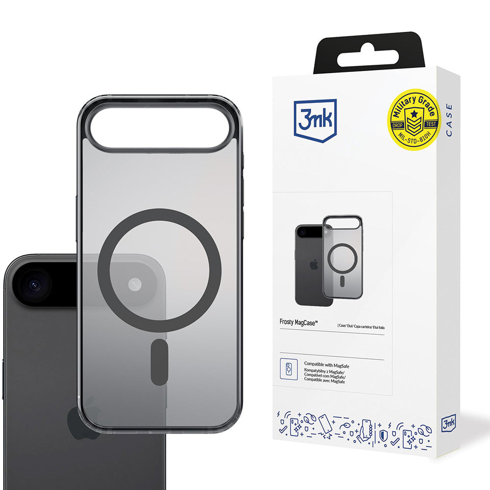 MagSafe tok Apple iPhone 17 Air-hez, 3MK, Frosty MagCase, Fekete